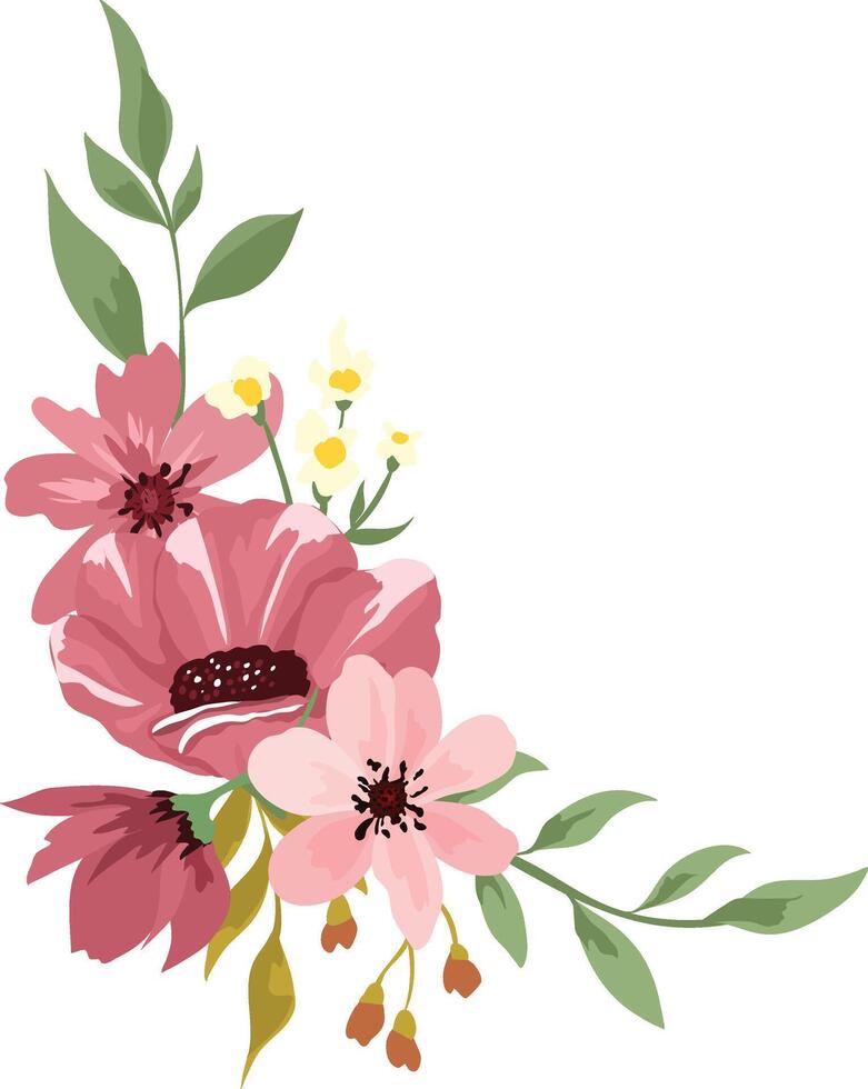 elegant boeket met kastanjebruin bloemen vector