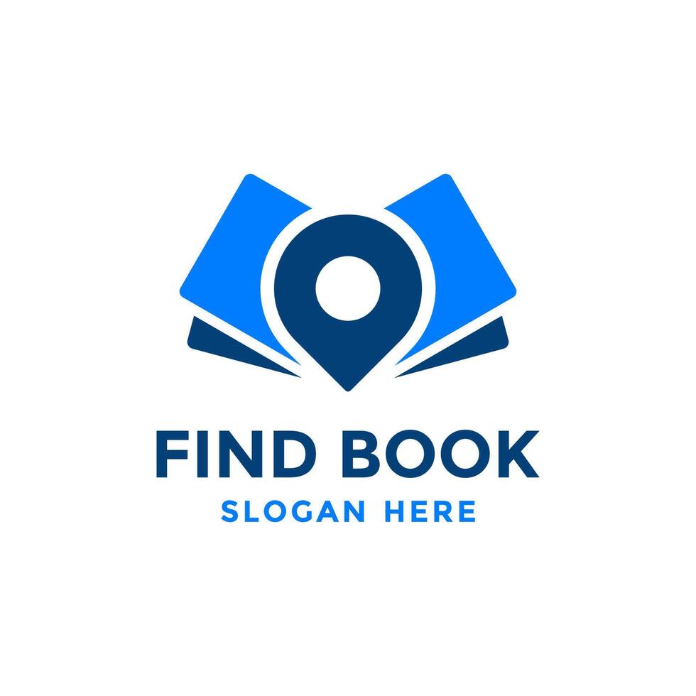 boek punt logo ontwerp sjabloon. onderwijs icoon met pin combinatie. concept van boekhandel wijzer symbool, bibliotheek, school, Universiteit, enz. vector
