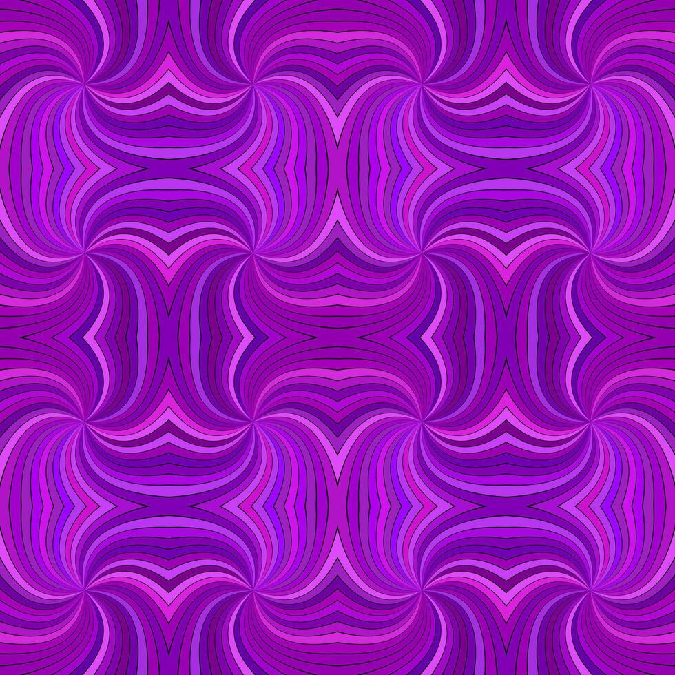 Purper psychedelisch abstract naadloos gestreept spiraal patroon achtergrond ontwerp - vector illustratie met gebogen stralen