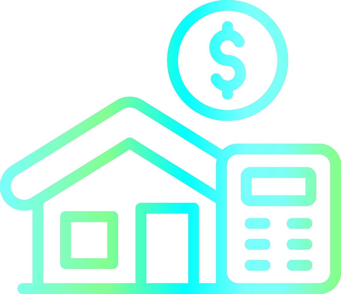 huis lening rekenmachine creatief icoon ontwerp vector