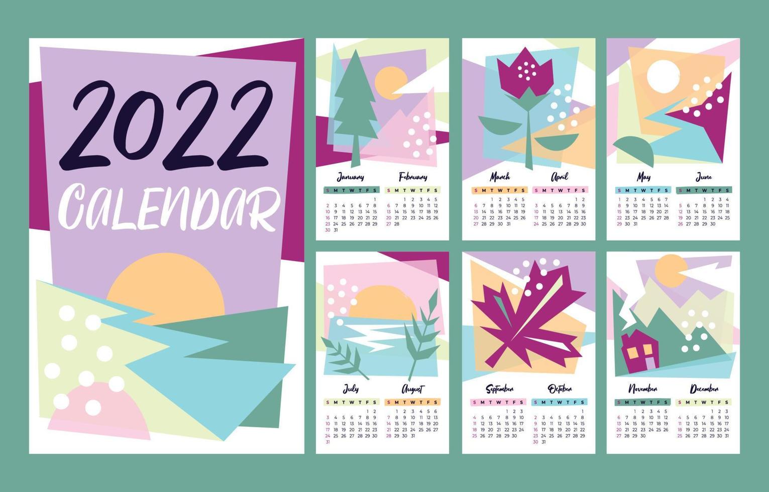 kalender 2022 abstract concept vector