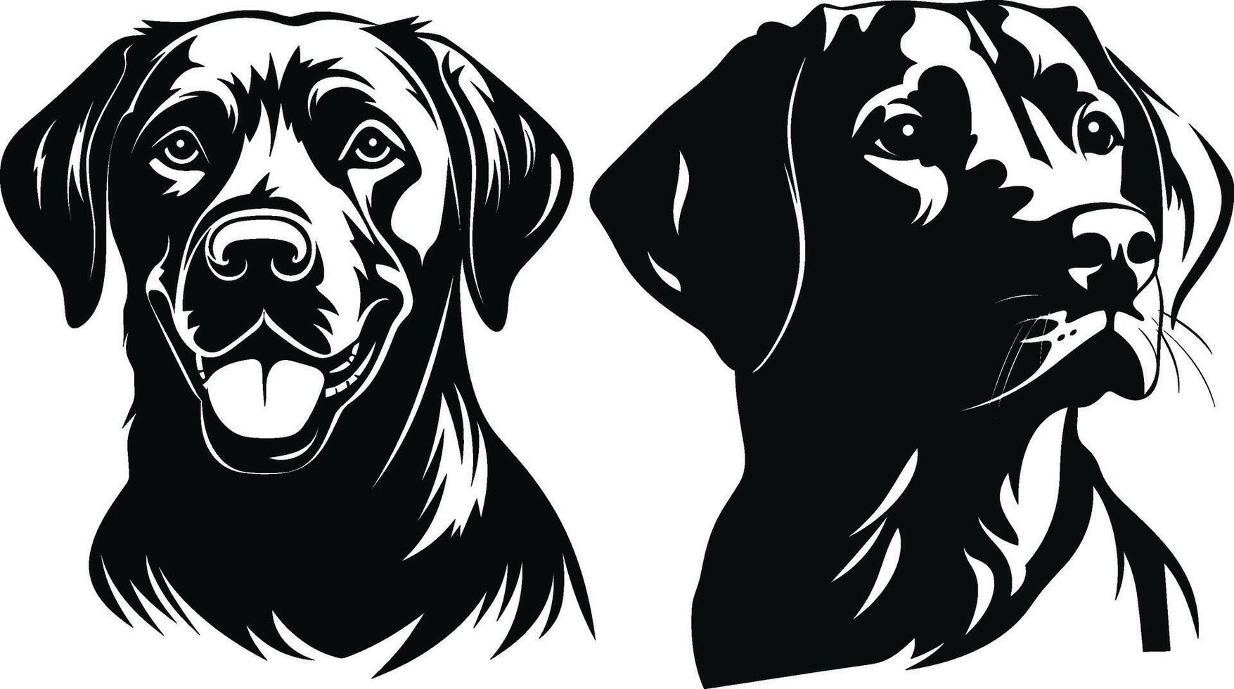 silhouet labrador retriever hond logo vector