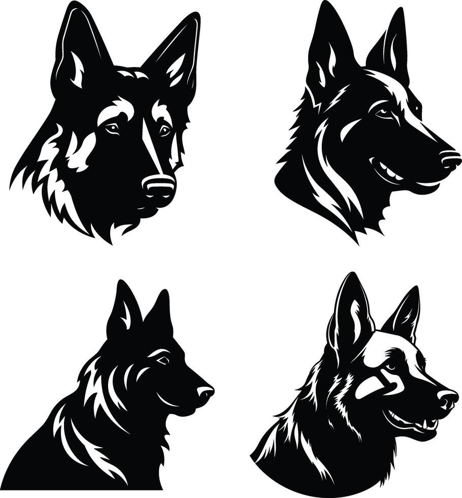 silhouet Duitse herder hond vector ontwerp