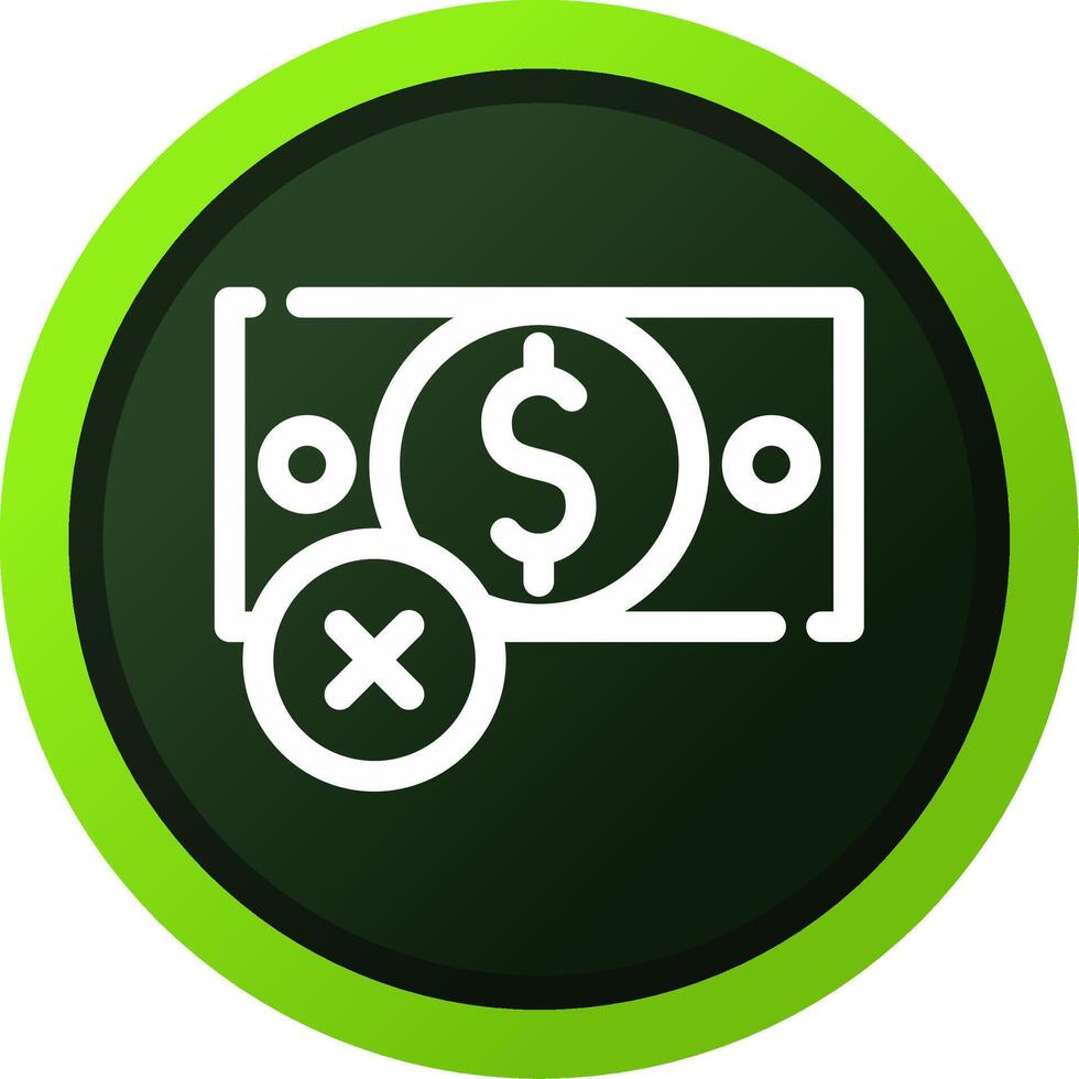 Nee geld creatief icoon ontwerp vector