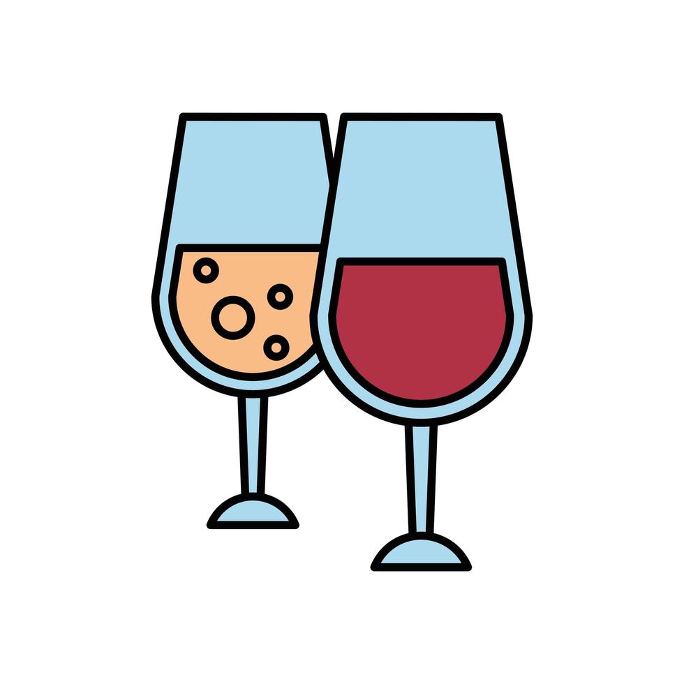 wijn bekers glazen toast icoon vector