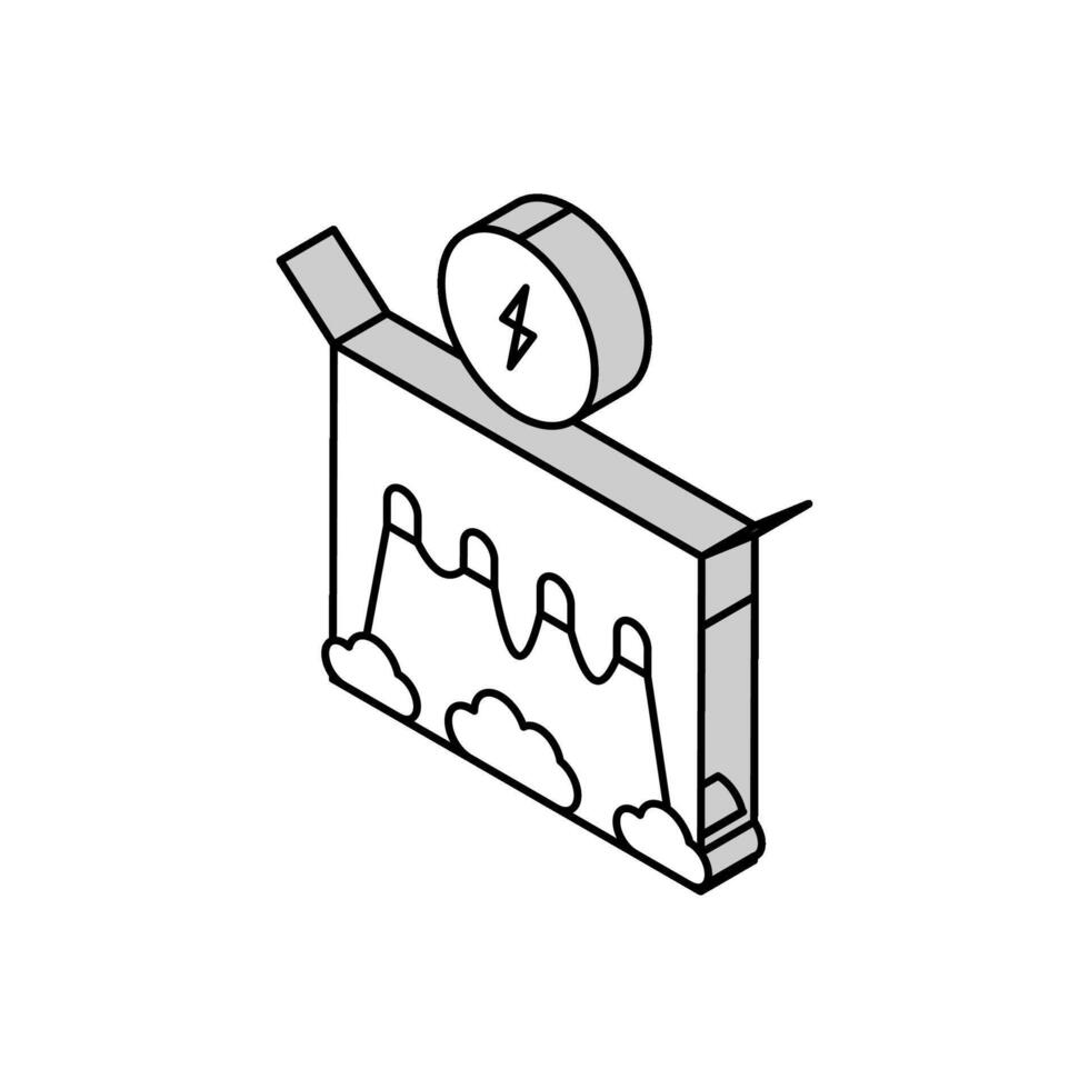 elektrische dam kleur pictogram vector vlakke afbeelding