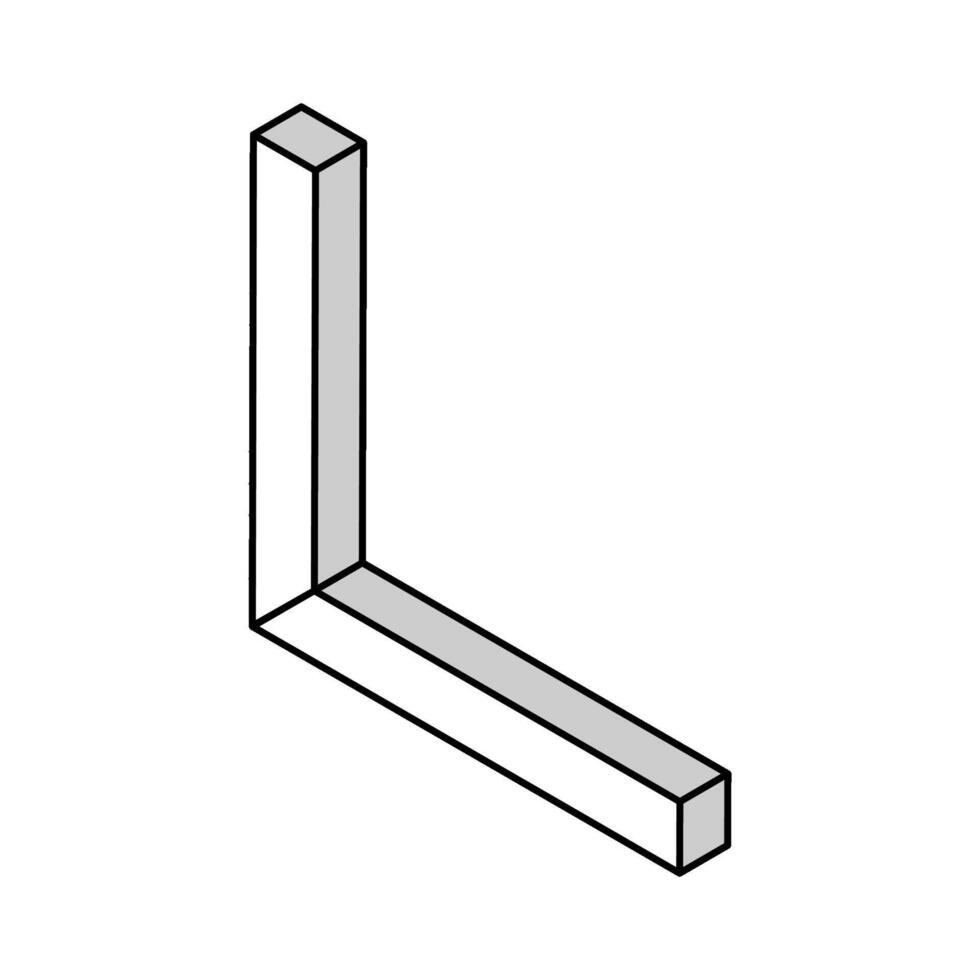 heerser gereedschap reparatie isometrische icoon vector illustratie