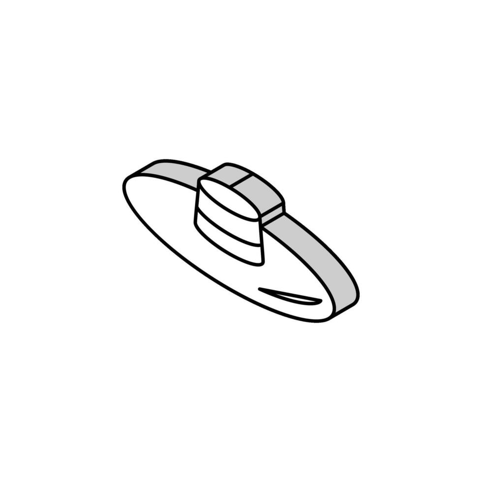 chupalla hoed pet isometrische icoon vector illustratie