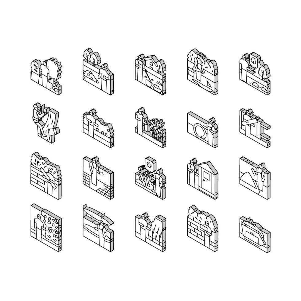 tuin landschap gazon landschapsarchitectuur isometrische pictogrammen reeks vector