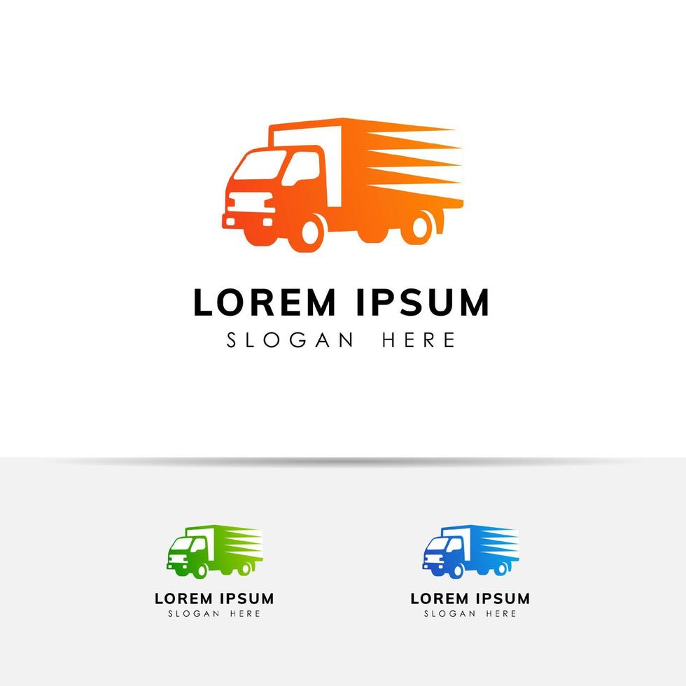 logo-ontwerp voor vrachtbezorgdiensten. snel vrachtwagen vector pictogram ontwerpelement