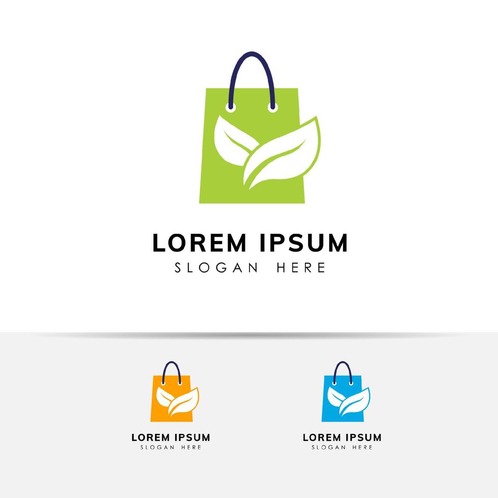 groene winkel logo pictogram ontwerp. boodschappentas pictogram ontwerp vector