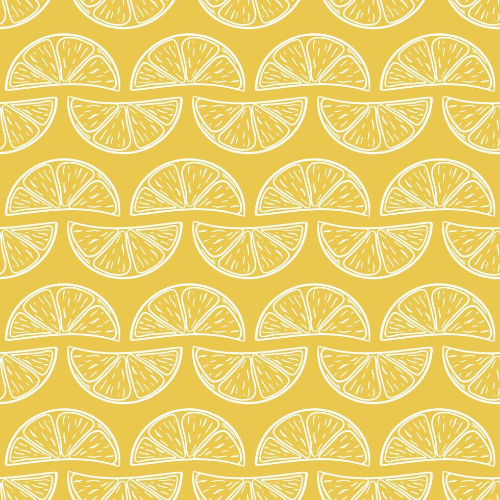 geel helder afdrukken met citroen plakjes vector