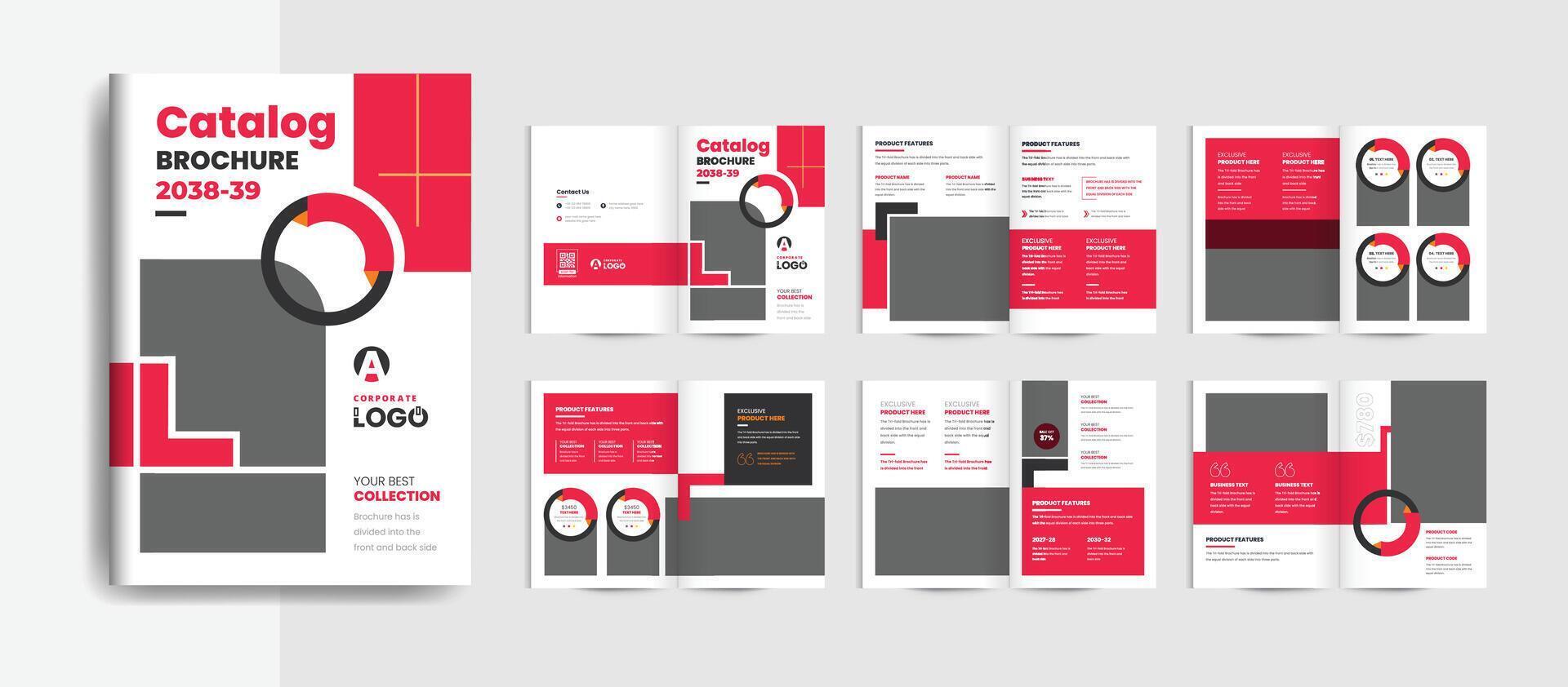 Pagina's catalogus brochure ontwerp sjabloon ontwerp vector