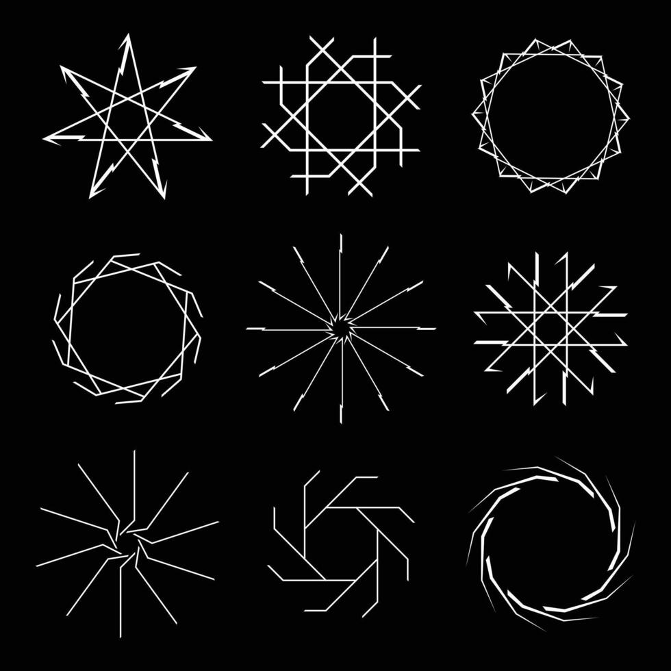 verzameling van circulaire abstract symbolen van verschillend vormen vector