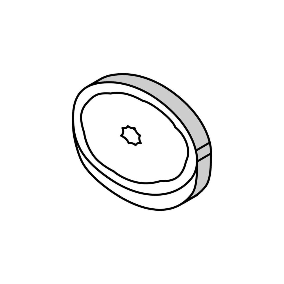 plak ronde oranje isometrische icoon vector illustratie