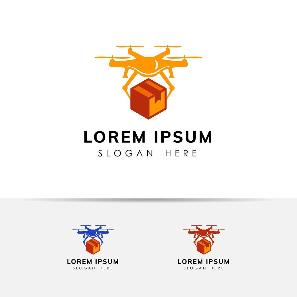 snel logo-ontwerp voor drone-bezorgservice vector