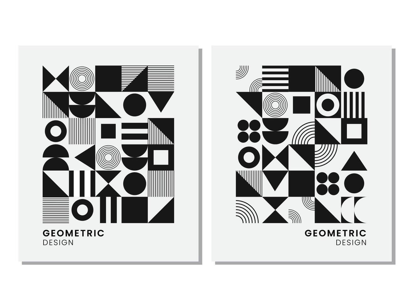 abstract retro meetkundig poster in kleur zwart vector