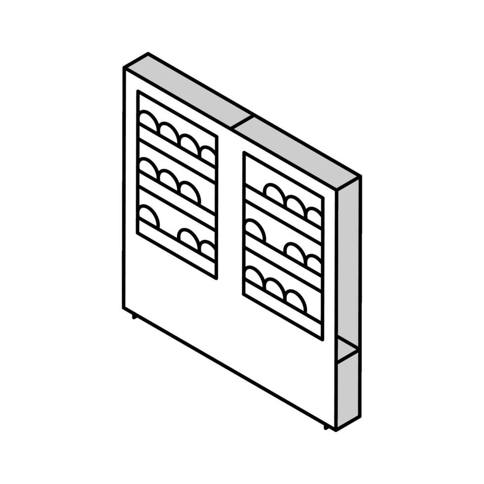 wijn koelkast isometrische icoon vector illustratie