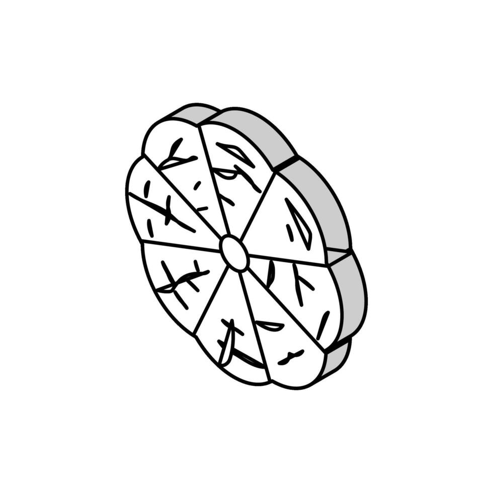 oranje geschild plak isometrische icoon vector illustratie