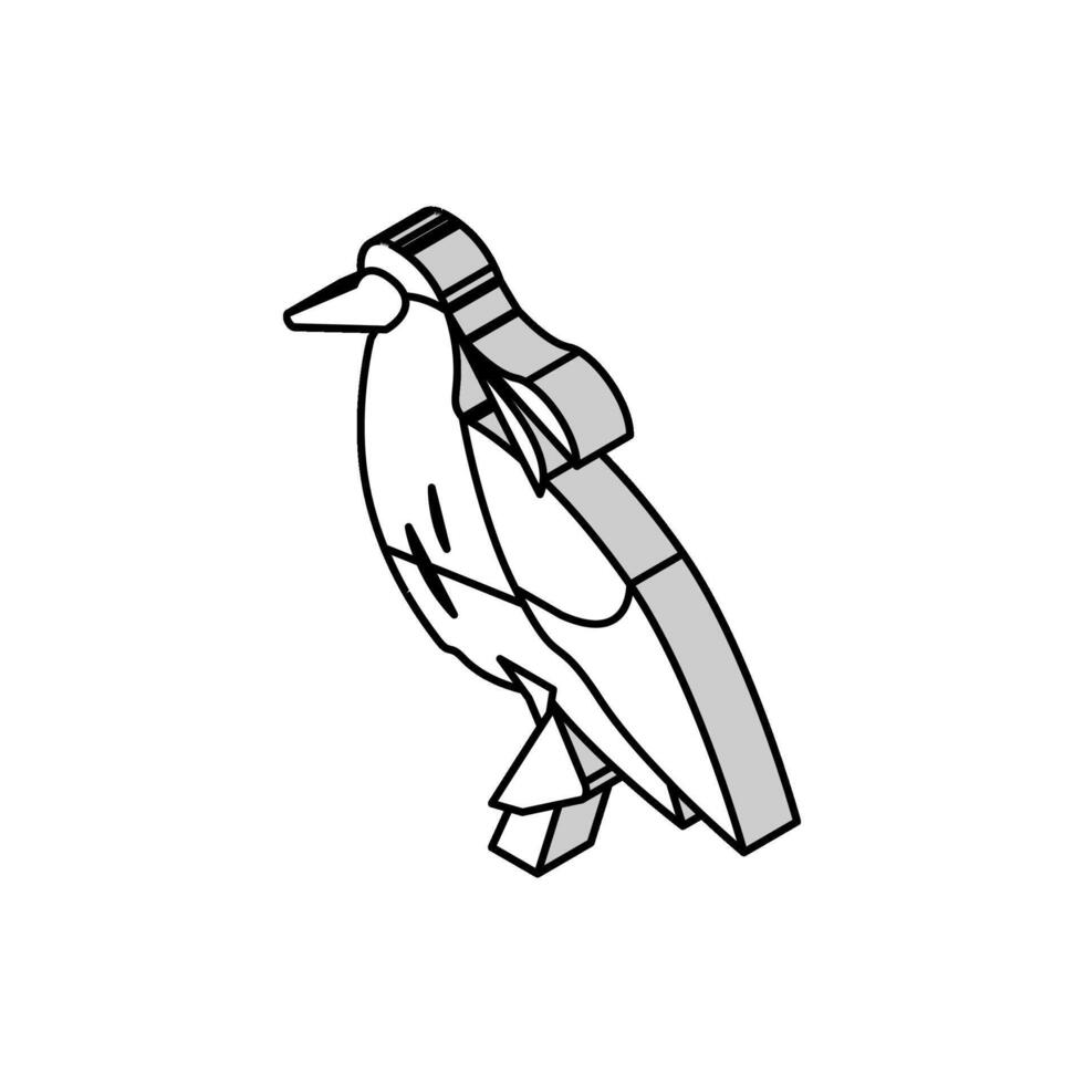afgedekt reiger vogel exotisch isometrische icoon vector illustratie