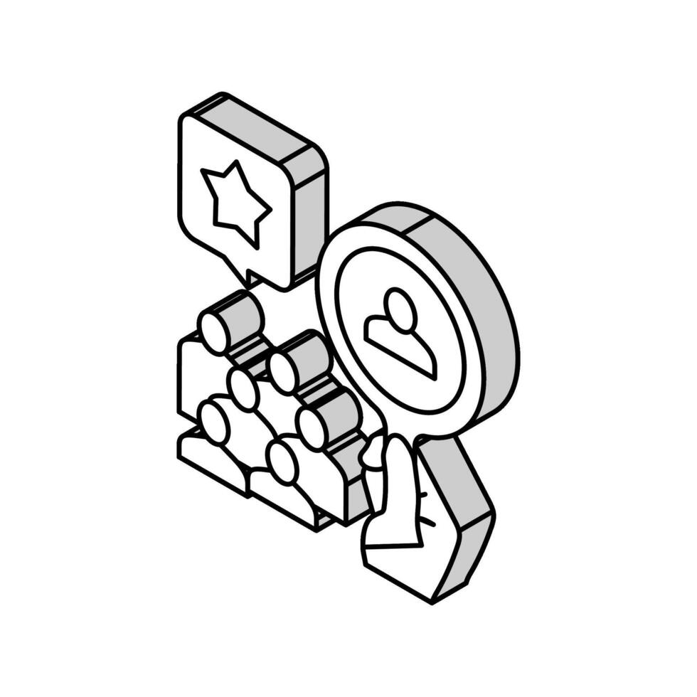 handelen rol model- isometrische icoon vector illustratie