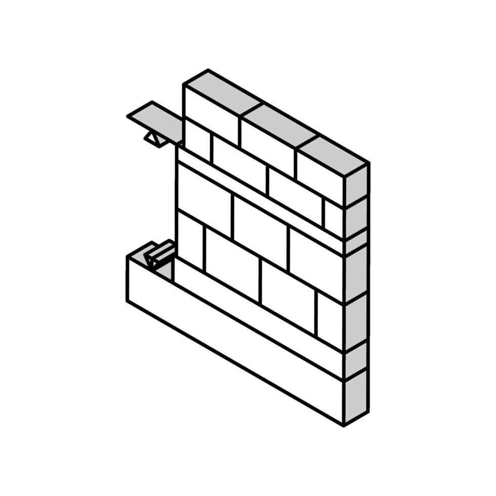 plint niveau gebouw huis isometrische icoon vector illustratie