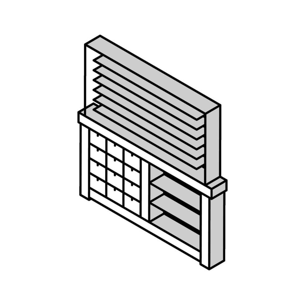 garage organisator gereedschap isometrische icoon vector illustratie