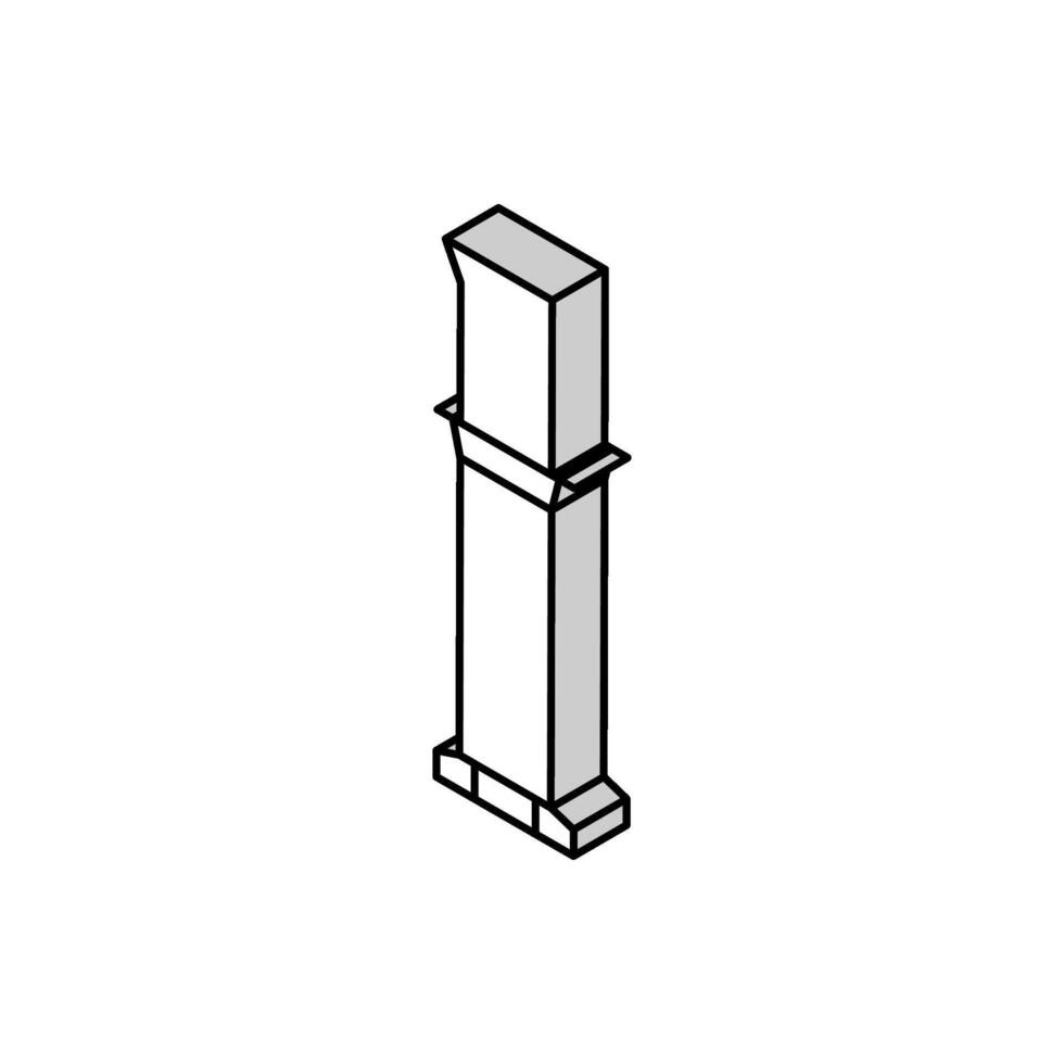 afgestudeerd cilinder chemisch glaswerk laboratorium isometrische icoon vector illustratie