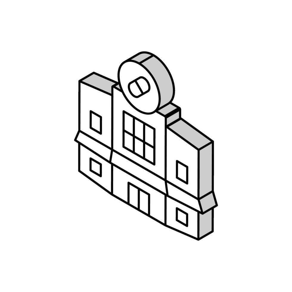 apotheek winkel isometrische icoon vector illustratie