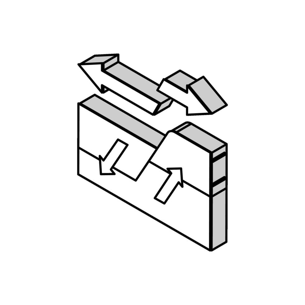 compressie stuwkracht aardbeving isometrische icoon vector illustratie