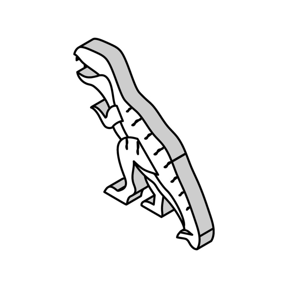 tyrannosaurus rex dinosaurus dier isometrische icoon vector illustratie