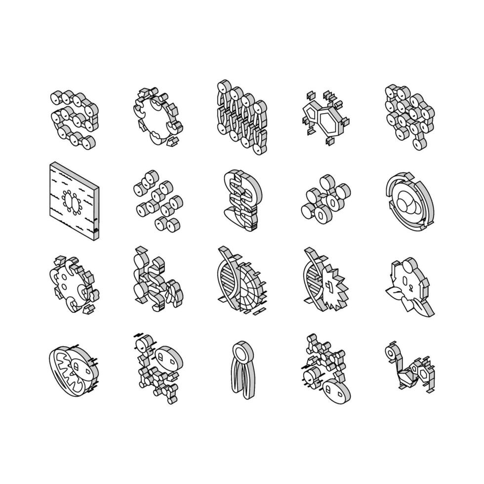 biotechnologie chemie wetenschap isometrische pictogrammen reeks vector