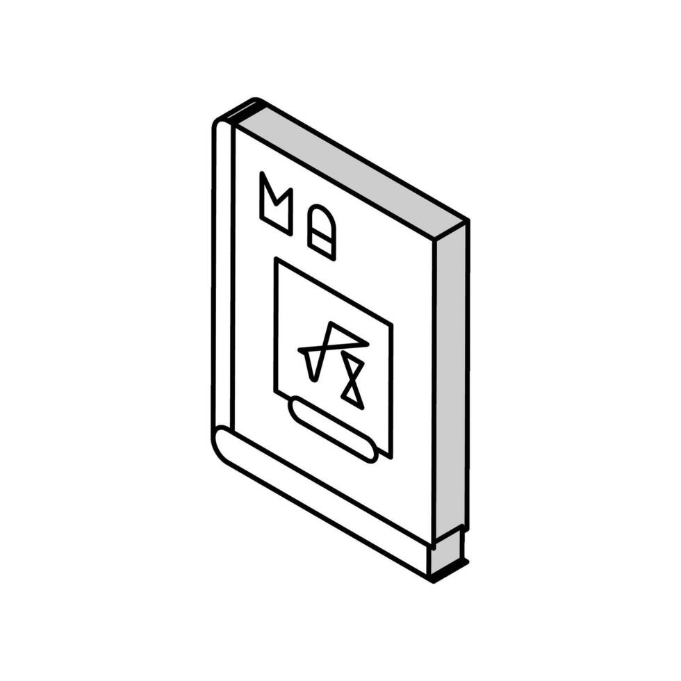 boek wiskunde wetenschap onderwijs isometrische icoon vector illustratie