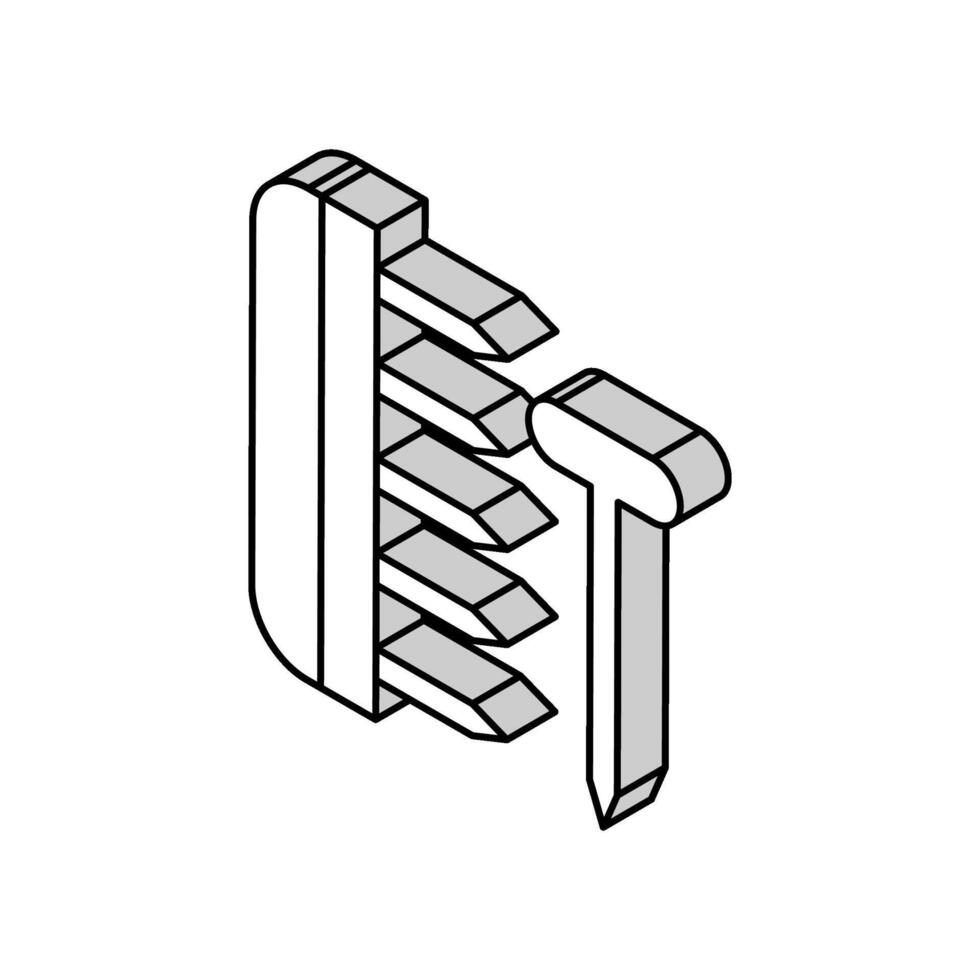 blokkeren pinnen breiwerk wol isometrische icoon vector illustratie