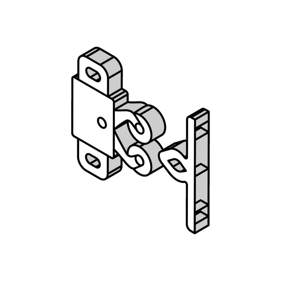 vangsten meubilair hardware passend isometrische icoon vector illustratie