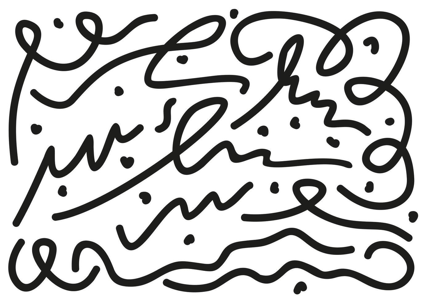 tekening reeks van abstract gekruld lijnen vector