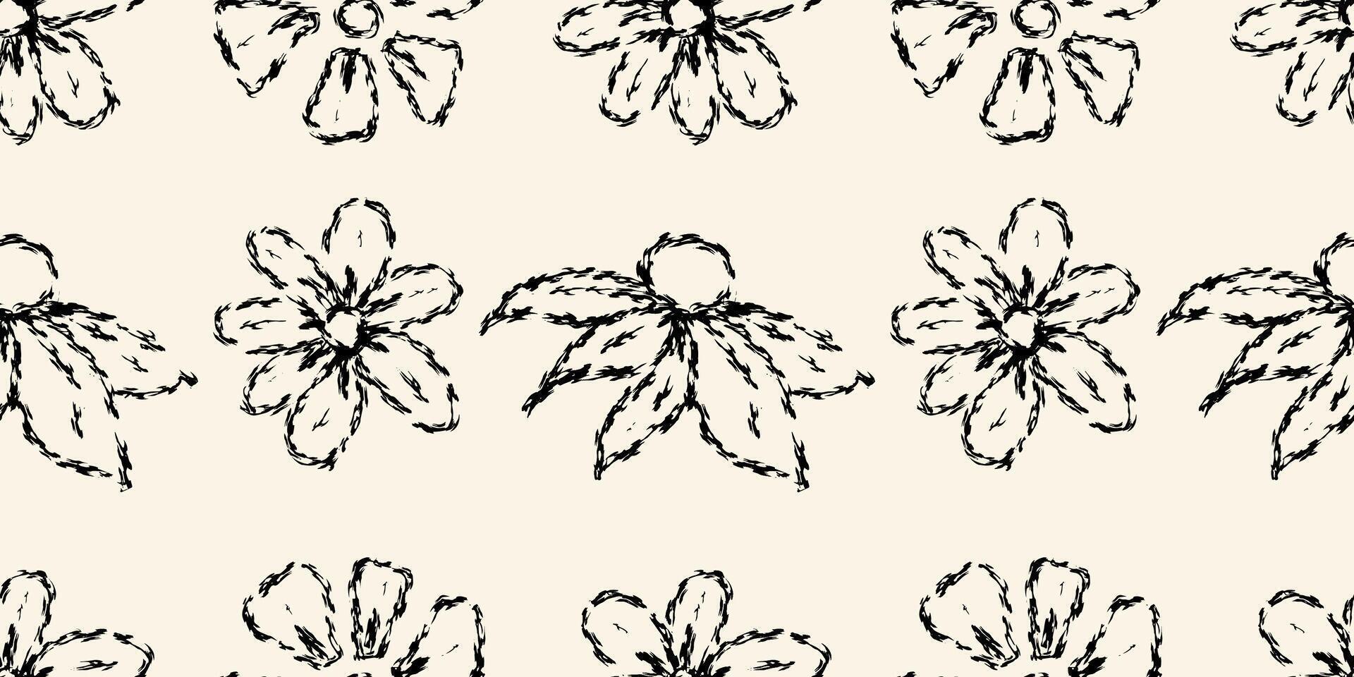 vector hand- getrokken bloemen. naadloos patroon voor textiel ontwerp, behang, briefpapier, huis decor, verpakking, achtergrond, kunst en ambachten.