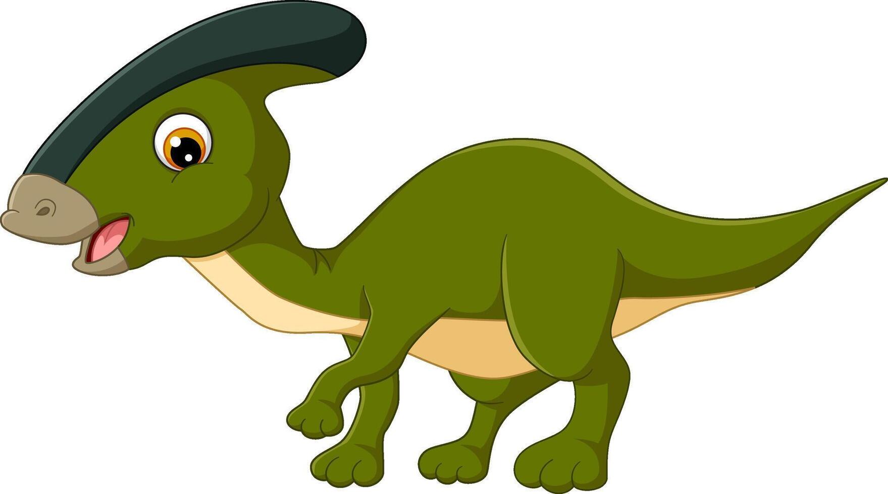 tekenfilm parasaurolophus Aan wit achtergrond vector