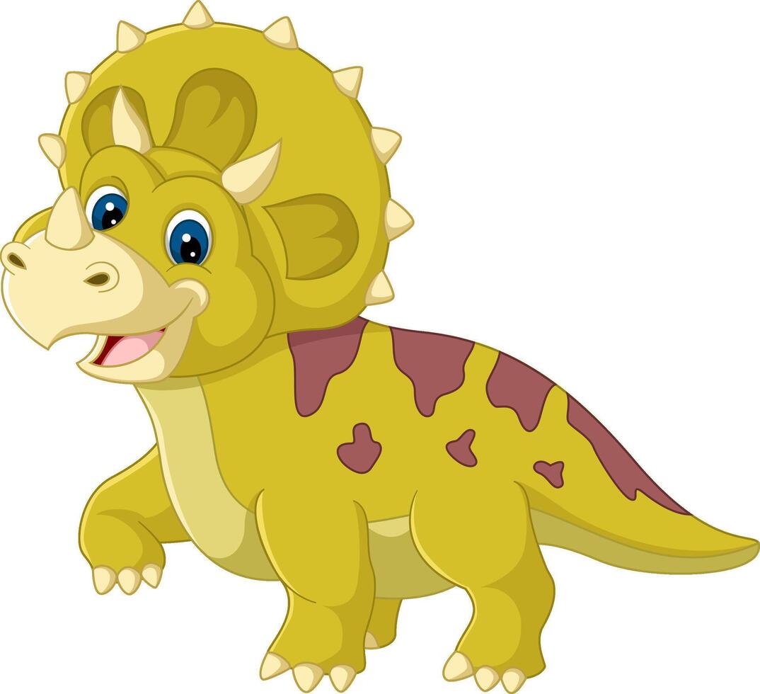 cartoon triceratops op witte achtergrond vector