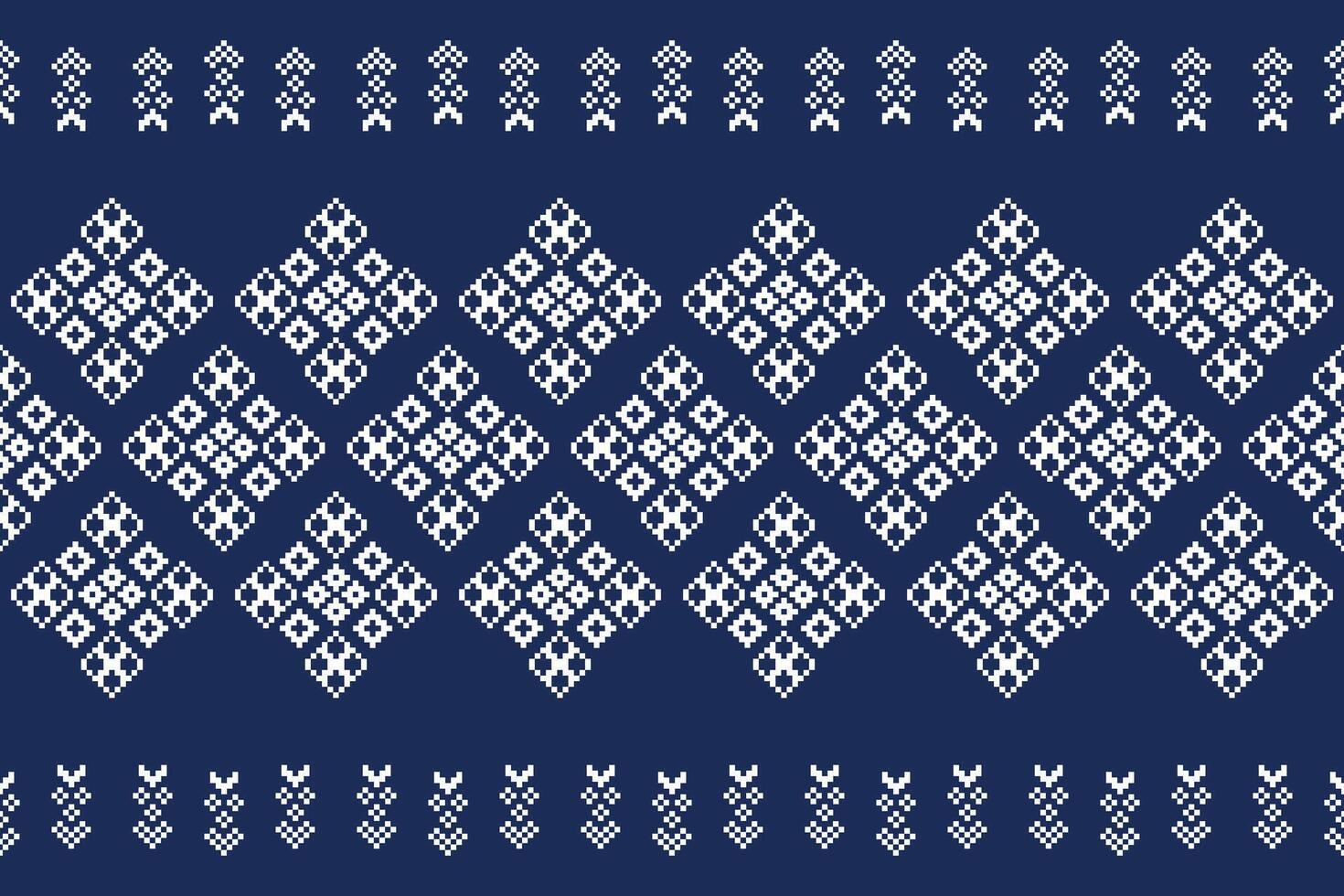 traditioneel etnisch motieven ikat meetkundig kleding stof patroon kruis steek.ikat borduurwerk etnisch oosters pixel marine blauw achtergrond. abstract,vector,illustratie. textuur, sjaal, decoratie, behang. vector