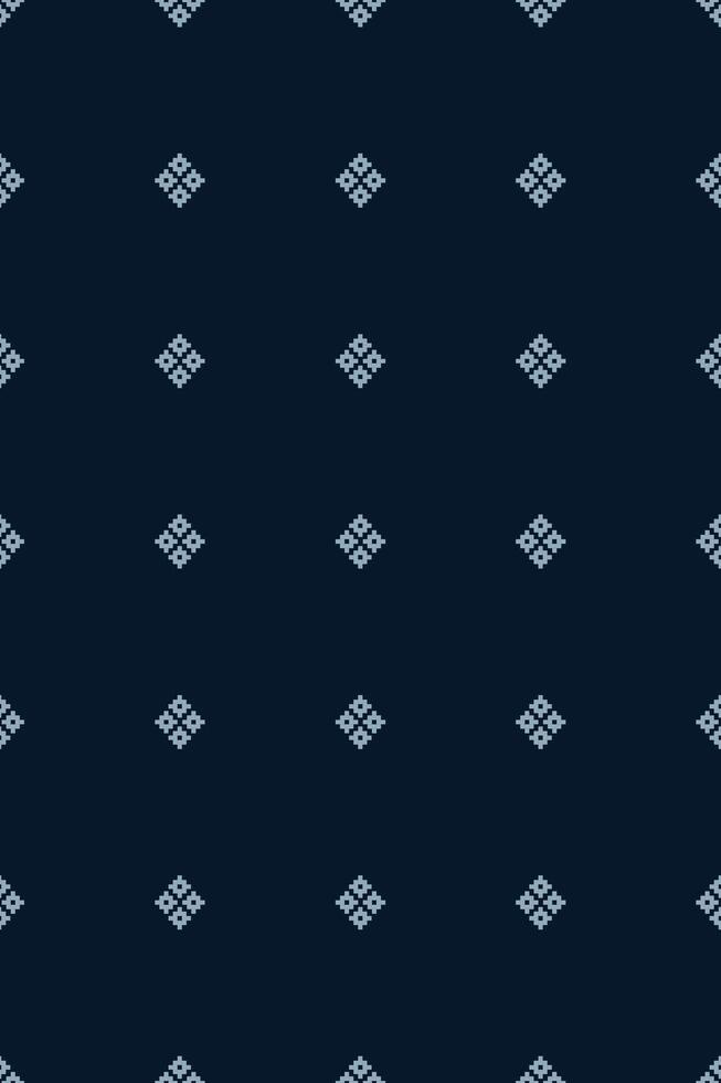 traditioneel etnisch motieven ikat meetkundig kleding stof patroon kruis steek.ikat borduurwerk etnisch oosters pixel marine blauw achtergrond. abstract,vector,illustratie. textuur, sjaal, decoratie, behang. vector