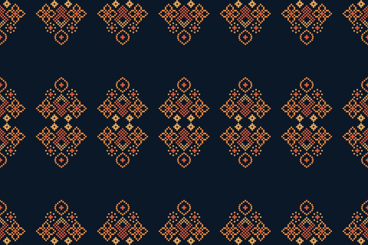 traditioneel etnisch motieven ikat meetkundig kleding stof patroon kruis steek.ikat borduurwerk etnisch oosters pixel marine blauw achtergrond. abstract,vector,illustratie. textuur, sjaal, decoratie, behang. vector