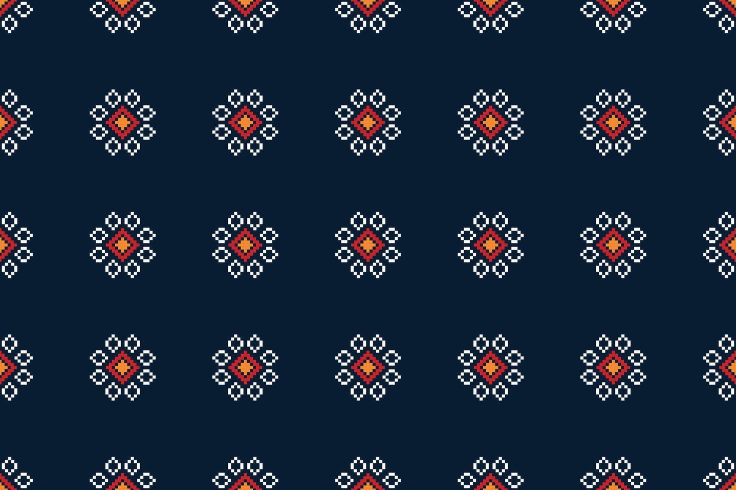 traditioneel etnisch motieven ikat meetkundig kleding stof patroon kruis steek.ikat borduurwerk etnisch oosters pixel marine blauw achtergrond. abstract,vector,illustratie. textuur, sjaal, decoratie, behang. vector