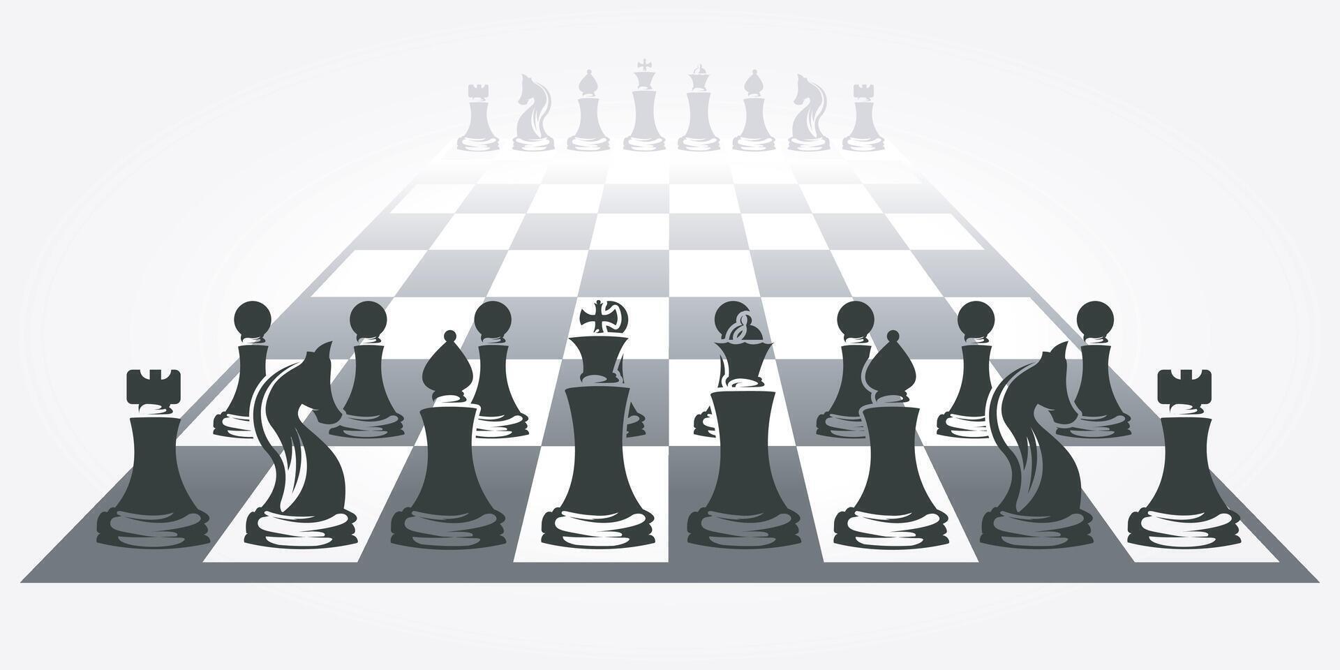 schaakbord achtergrond sjabloon ontwerp. illustratie wijnoogst vector van schaak stuk logo icoon. schaduw van schaak
