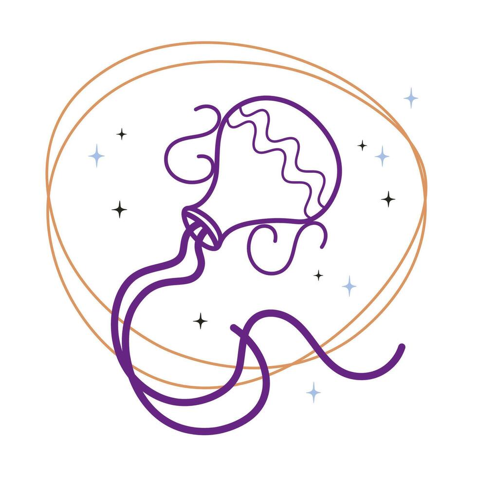 Waterman dierenriem teken schetsen hand- getrokken abstract modern astrologisch sterrenbeeld kaart ontwerp vector illustratie. mystiek ster symbool achtergrond voor tatoeëren, afdrukken, papier, icoon, poster, logo, folder