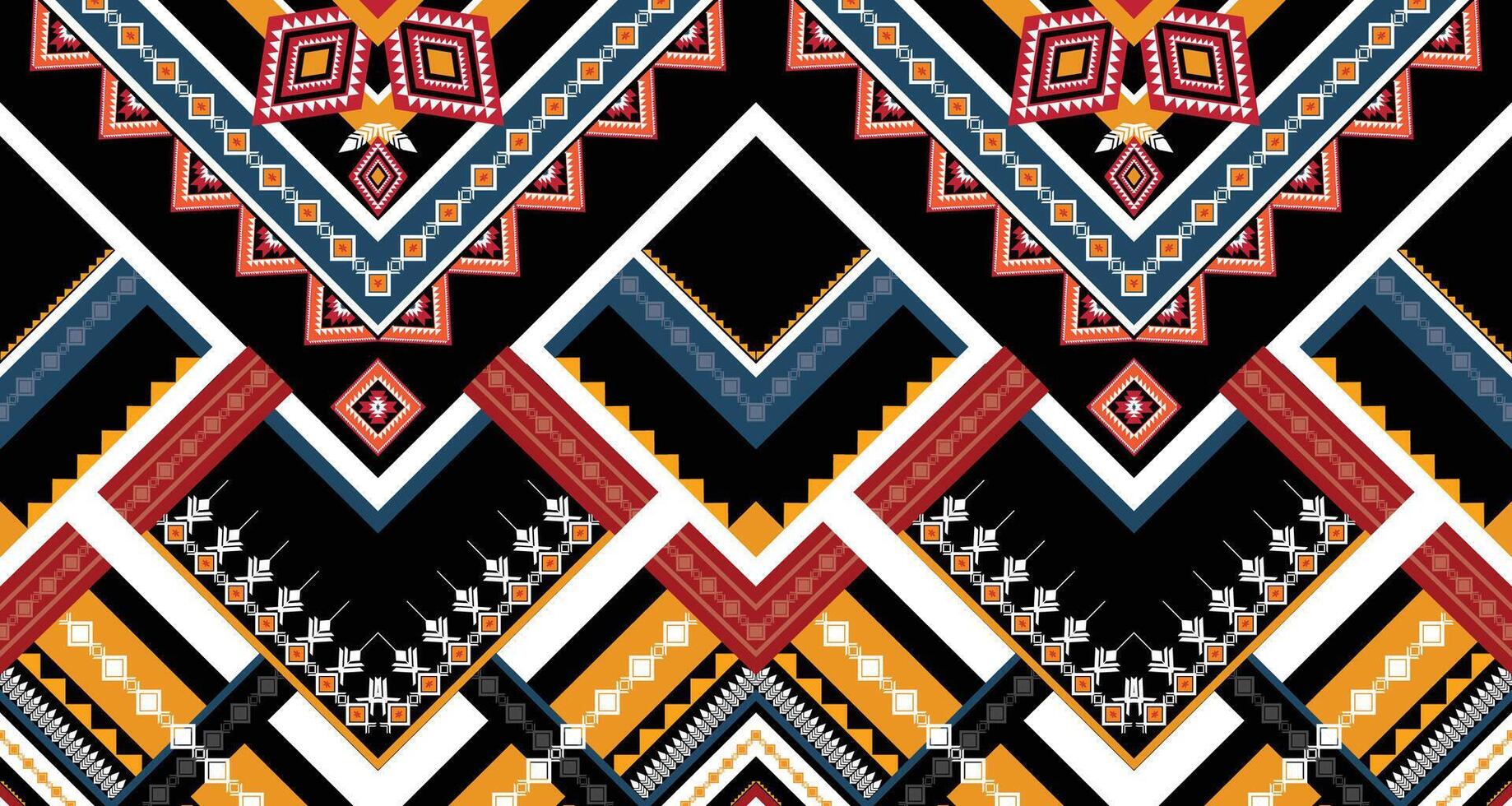 meetkundig etnisch patroon vector. Afrikaanse, Amerikaans, Mexicaans, western aztec motief gestreept en Boheems patroon. ontworpen voor achtergrond, behang, afdrukken, tapijt, inpakken, tegels, batik.vector illustreren. vector