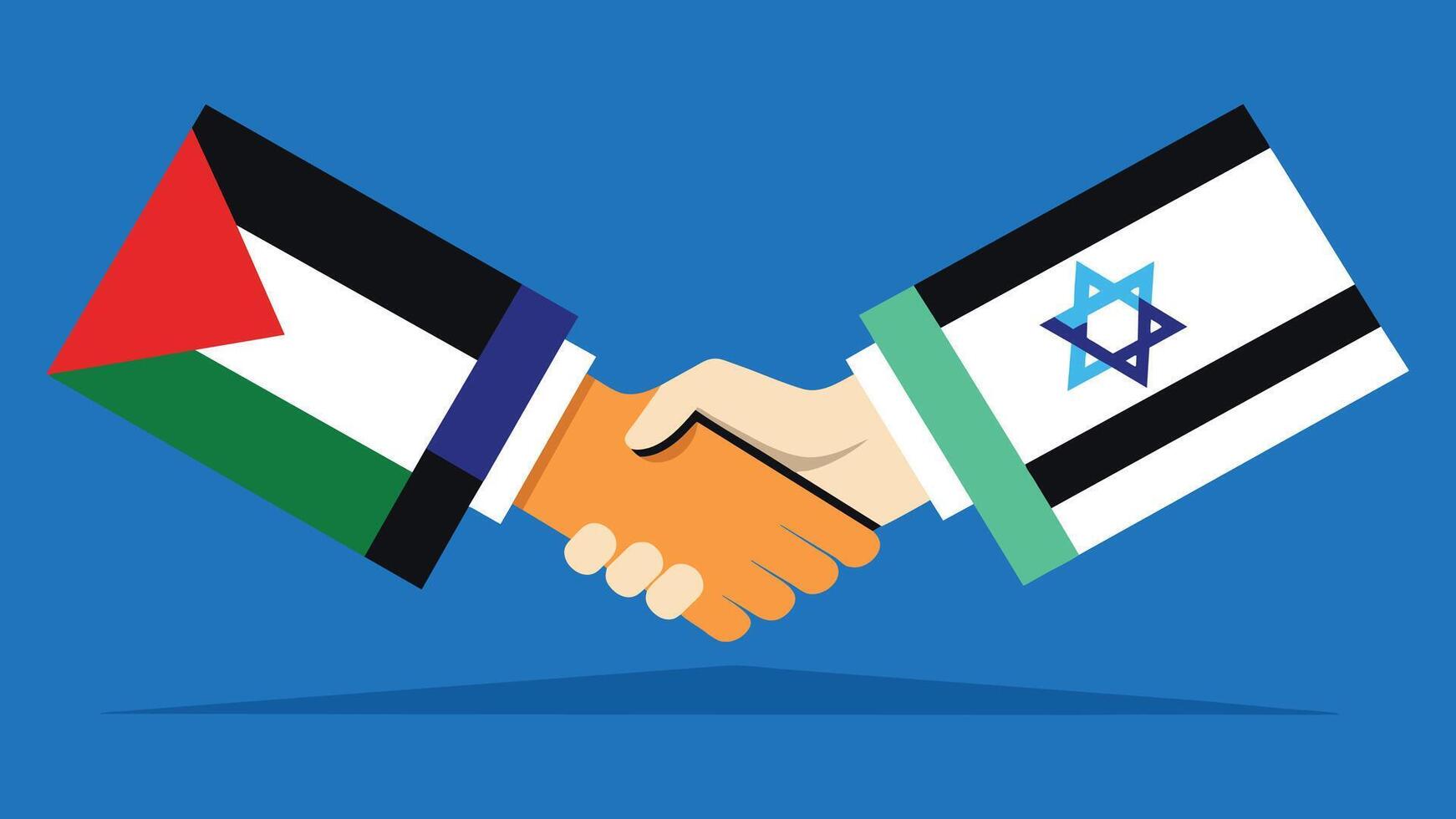 Palestina en Israël vlag handdruk vector illustratie