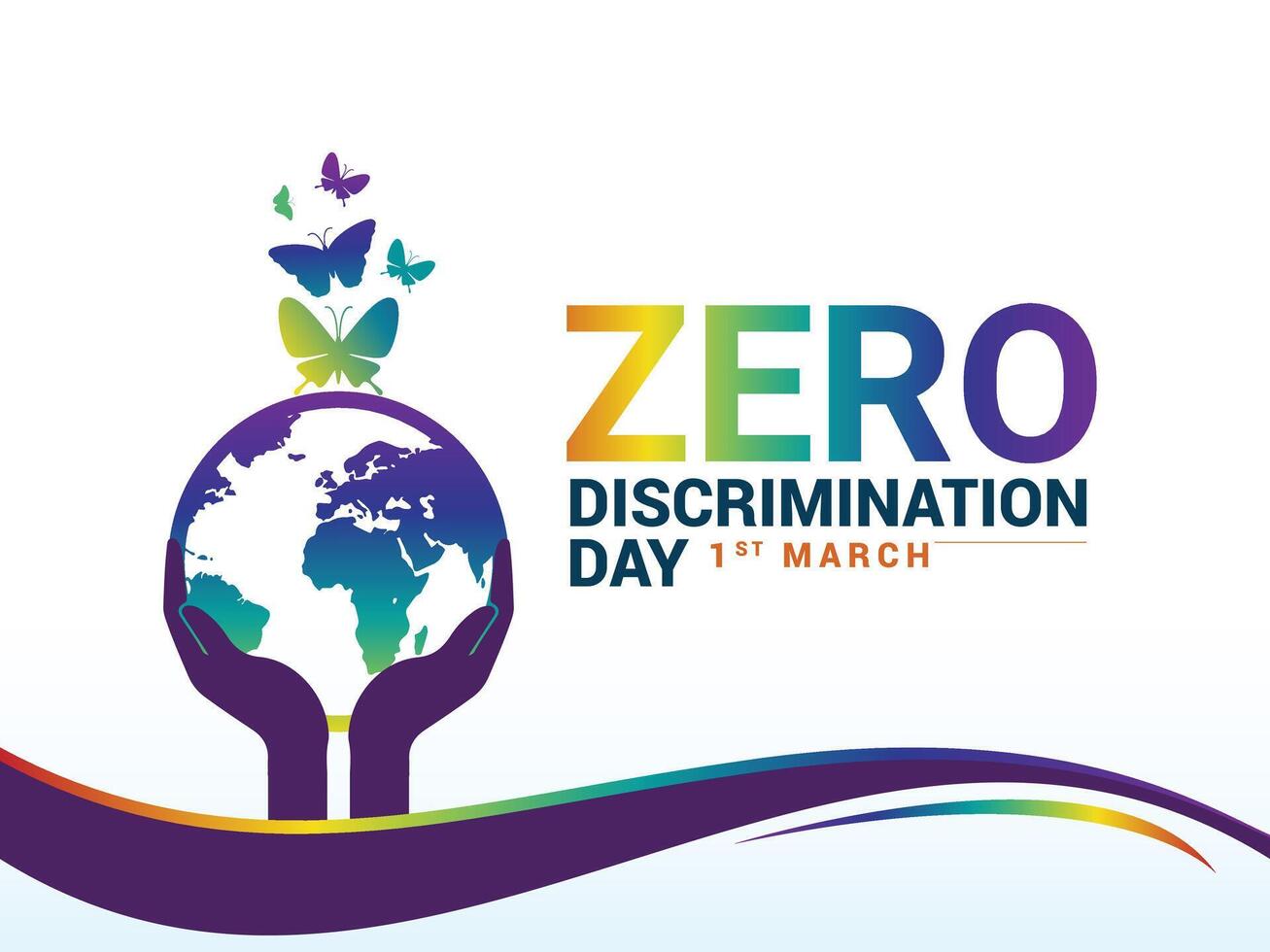 nul discriminatie dag 1 maart. vector grafisch van nul discriminatie dag mooi zo voor nul discriminatie dag viering, wij vieren de Rechtsaf van iedereen naar leven een vol en productief leven