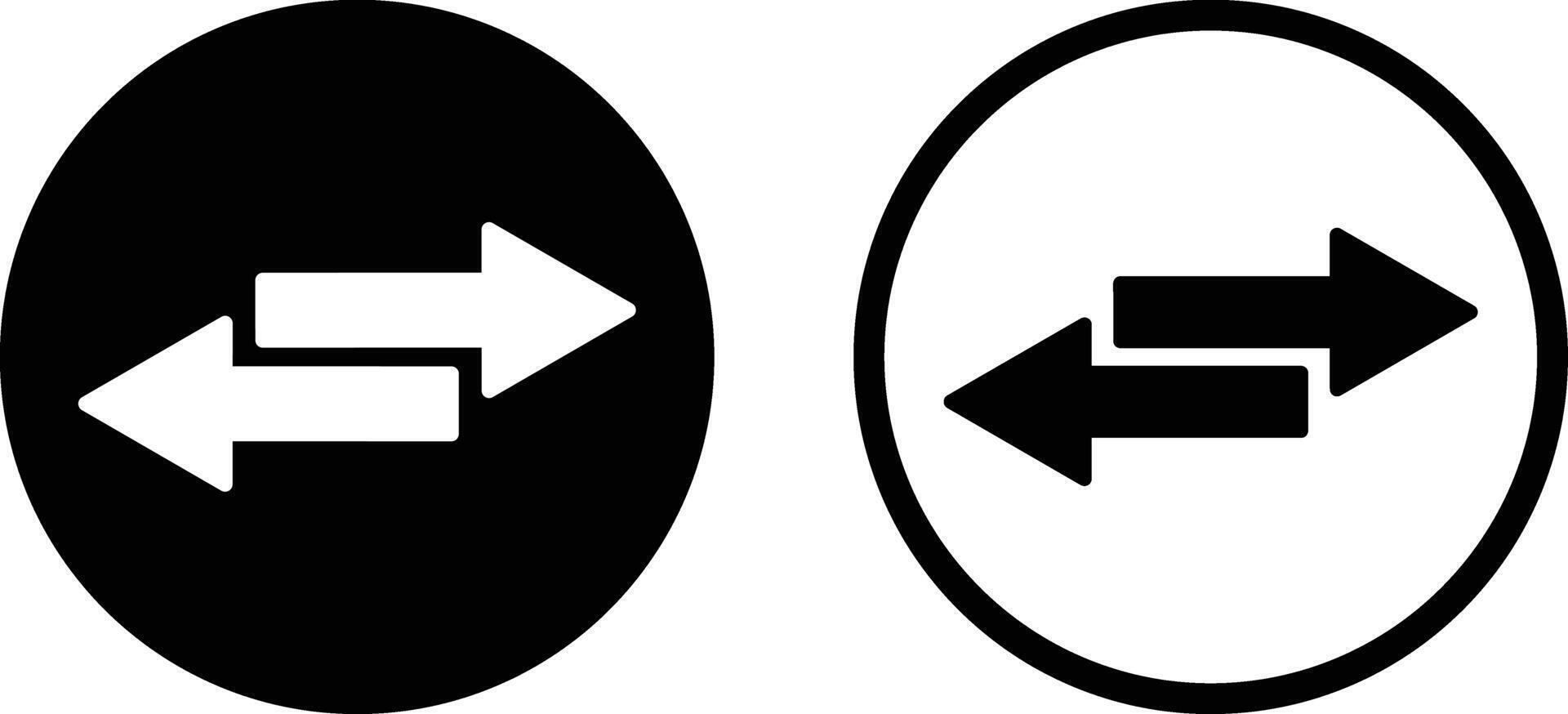 uitwisseling icoon reeks in twee stijlen geïsoleerd Aan wit achtergrond . overdracht pijlen icoon . links Rechtsaf pijlen vector