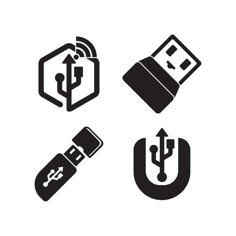 USB-gegevensoverdracht logo vector sjabloon